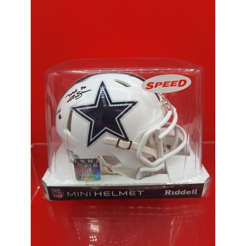 Dallas Cowboys Hall Of Fame MEL RENFRO Autographed Mini Helmet. JSA Certified.